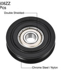 U608ZZ Nylon U Groove Pulley Bearing Wheel 8x40x10mm Double Shielded Chrome Steel Bearings For Industrial Equipment and Motors