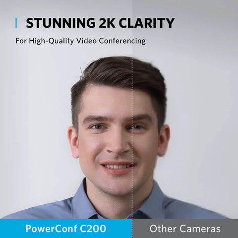 No Fuss Plug And Play 2K Webcam With Reliable Low Light Fix and AI Noise Blocking Dual Mics For Clean Pro Video Calls On Windows PC Mac And Laptops side-by-side comparison of video quality
