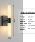 Set Of Two Dope Matte Black Wall Sconces With Frosted Glass Shades For Indoor Living Room And Hallway Lighting Modern Wall Mounted Lamps