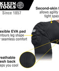 All Day Comfort Lightweight Padded Knee Sleeves With Breathable Mesh Back Contoured EVA Knee Pads for leg shape black size L XL