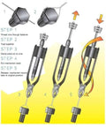 Illustration showing steps to use 9 Inch Steel Locking Pliers With Safety Lock For Wire Twisting And Cutting, Beefy Heavy Duty Industrial Tool.