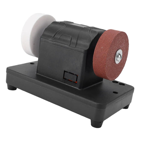 Pissente Mini Bench Grinder For 18V Battery Power Tool With Dual Wheels showing compact design and dual grinding wheels for metal shaping.