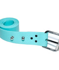 Silicone Dive Weight Belt 54 Inches With Detachable Stainless Steel Fastening Studs Adjustable 138 Cm Strap Aqua Blue