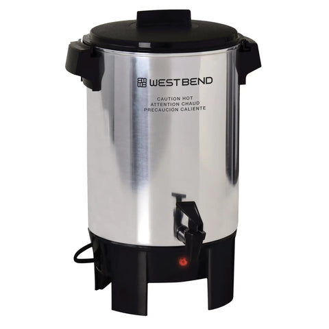 30 Cup Coffee Urn With Automatic Temperature Control And Fast Cup Per Minute Brewing Easy Cleanup In Basket Measuring Guide Ready Light Highly Polished Aluminum Silver Finish Ideal For Large Offices Events And Meetings