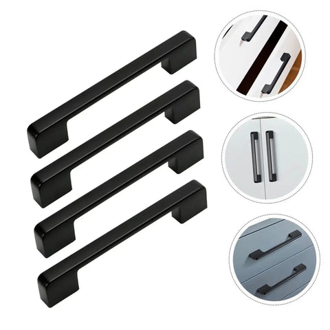 Matte Black Cabinet Door Handles With Screws, Drawer Pulls For Kitchen Cabinets, Wardrobe And Dresser Hardware in use