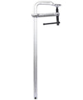 Top Tier Dropped Forged Steel F Clamps With Quick Release Handle Rock Hard 20 Inch Jaw Opening and 4-75 Inch Throat Depth Delivering A Massive 1400 Lbs Clamping Force Perfect For Welding And Woodworking Projects Sold As Pack Of 2, showcasing a single clamp with black handle.