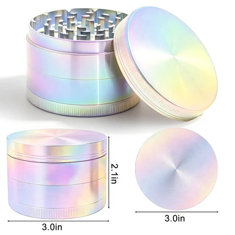 2 Inch Spice Grinder For Kitchen, Dope Compact White Rainbow Herb Grinder, Easy Grip Mini Grinder For Spices Salt Pepper Seeds