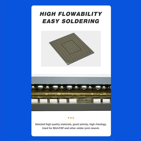 Lead-Free Solder Paste Flux 100G No-Clean For SMD PCB BGA Rework And Soldering Repair Tool, close-up of BGA rework process.