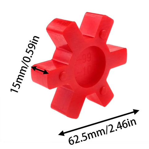 Tough As Nails Rubber Spider Insert For L Clamp Couplings Built Different Polyurethane Center Piece L99 And L100 Compatible Vibration Dampening Drive Shaft Component For Machinery Parts Red Two Pack Set. Red rubber spider insert measures 2.46 x 0.59 inches.
