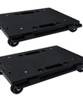 Rock Solid Heavy Duty Furniture Dollies With Wheels For Moving And Interlocking Rolling Movers That Transform Into A Stackable Creeper With 450 Pound Capacity For No Sweat Relocation, black, two platforms, wheels, interlocking design.