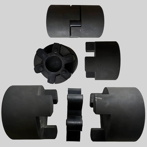 Set of 2 L075 Jaw Coupling Inserts, Urethane Flexible Solid Center Inserts for L-Jaw Couplings, Red, Durable High-Performance Gear Drive Components for Smooth Torque Transmission in Machinery, black coupling insert set