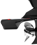 XR4 Senior Hydrofoils For 40-300 HP Boats Black Engine Stabilizer Fin Attached To Outboard Motor Side View