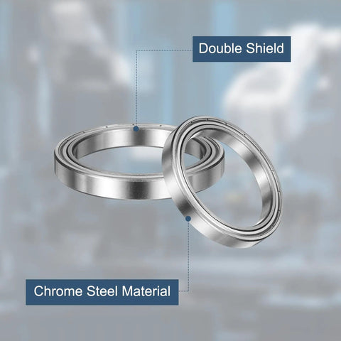 Beefy Two Pack 6812ZZ Deep Groove Ball Bearings 60x78x10mm Chrome Steel Double Shield ABEC5 for motors and machines