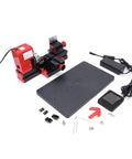 Compact 20000Rpm Mini Metal Lathe With High Speed Steel Turning Tool For Wood And Engineering Plastics, accessories and parts included.