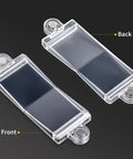 Light Switch Guard Cover For Flat Modern Rocker And Paddle Switches Clear 4 Pack Kid Safe Shield back and front view, clear plastic