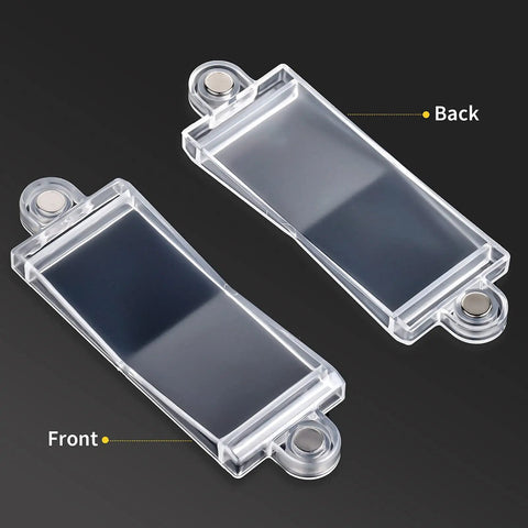 Light Switch Guard Cover For Flat Modern Rocker And Paddle Switches Clear 4 Pack Kid Safe Shield back and front view, clear plastic
