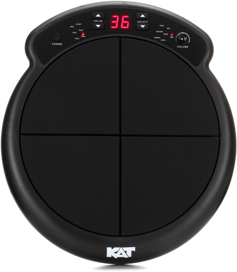 KTMP1 Multipad Drum And Percussion Pad Bundle With 4 Zone Controller showing circular pad and LED display on top