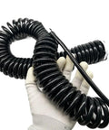 Heavy Duty Three Core Telescopic Extension Cord Self Retracting Power Cable with protective jacket in hand.