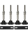 Hella Tough Universal Traction Board Mounting Kit featuring stainless steel mount pins and nylon base pads for off-road recovery.