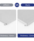 Comparison of drywall thickness: others at 10mm vs All In One Drywall Repair Patch Kit For Large Holes 12 By 12 Inch at 12mm.