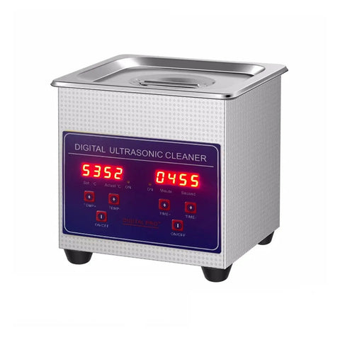 Hualuck 1.3L Ultrasonic Parts Cleaner With Timer And Heater, Stainless Steel Bath For Degas Degreasing Hardware Tools, Digital Led Display Touch Control Ultra-Clean Machine, showing digital display and control panel.