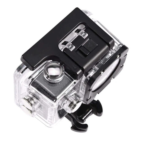 Go Anywhere Action Camera 1080P Full HD With 2 Inch LCD Screen Waterproof 30m Case Kit Of Mounting Accessories Bracket Black close-up