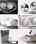 Components of Semi Automatic Espresso Machine With 19 Bar Pressure Dual Temperature Control Steam Milk Frother
