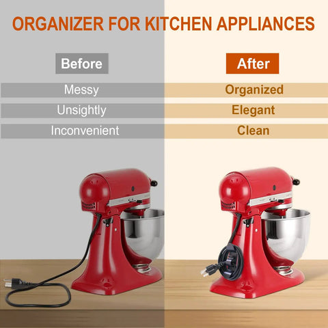 Cord Organizer Set For Kitchen Appliances Six Pack Stick On Cord Wrapper Holder Winder Keeps Cords Tidy for mixer