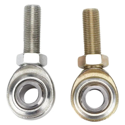 Built Like A Tank Two Pack Half Inch Bore Rod End Heim Joint Featuring Rock Solid Male Threads For Cars Atvs Motorcycles And Marine Suspension Parts - silver and gold threaded joints
