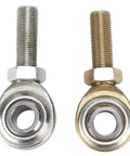 Two Pack of Heavy Duty 1/2 Inch Bore Rod End Heim Joints Featuring 1/2-20 Male Threads in Both Right and Left Hand Configurations.
