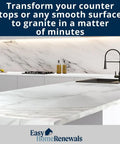 Glossy Italian White Marble Vinyl Countertop Cover 36 x 72 Inch Peel And Stick Self Adhesive Laminate for a modern kitchen
