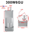 Diagram of Beefy High Torque AC Motor With Gearbox 110V 300W Reversible Gear Reducer showing dimensions and shaft details