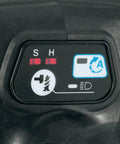 Control panel of Sub Compact Brushless Cordless Drill Driver Kit With Metal Chuck And Two Speed Gears shows speed settings and charge indicators.