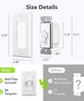 Size details of 60 Minute Spring Wound Bathroom Timer Switch For Exhaust Fans And Lights with included wall plate