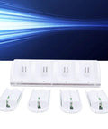 4 In 1 Remote Controller Docking Station With 4 Pack 2800mAh Rechargeable Batteries Portable Charger Stand in white color