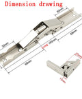 Dimension drawing of 10 Piece 90 Degree Folding Hidden Hinge Brackets For Tables And Cabinets, Heavy Duty Cold Rolled Steel Hardware