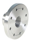 3 Inch Lathe Face Plate In 45 Steel For 1 Inch X 8 TPI Spindle with 8 mounting holes and machined flats, angled view.