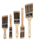 Must-Have 5 Piece Paint Brush Set With 1 Inch Flat, 1.5 Inch Angle, 2 Inch Flat, 2 Inch Angle Stubby, And 2.5 Inch Angle Brushes shown