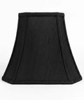 Rectangular Cut Corner Lamp Shade Top 5x6.5 Bottom 8x12 10 Slant Height Black With Gold Lining Silk Shantung Or Linen Fabric