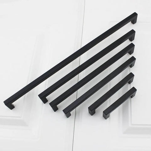 50 Pack Black Square Bar Cabinet Pulls For Kitchen And Bathroom Cabinets Stainless Steel Modern Hardware Center To Center 5 Inches