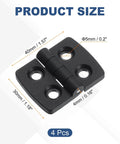 Torque Hinge Set 4 Pack Nylon Self-Closing Hinges 40x30x4mm With 5mm Holes Adjustable Position Control for Electronics Boxes