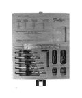 Professional Countersink And Taper Drill Bit Set For Five Through Nine Wood Screws Featuring Heat Treated Steel And Four Flute Cutters, complete kit with labeled cutters.
