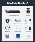 8 Channel AI Motion Detection Wired Security System With H265 Plus 3K Lite, 4 Outdoor 2MP Cams, accessories overview.