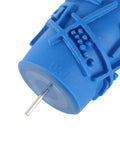 Close-up of 5 Inch Rubber Pattern Paint Roller with textured detail, showcasing the blue rubber material for walls and ceilings.