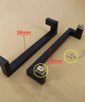 Rectangle Sliding Door Handle Set Built To Last No Fuss Heavy Duty Stainless Steel For Wood Doors Glass Barn Doors Cabinets Gates Sheds And Garage Front Doors Indoor Outdoor 80 cm Length 77.5 cm Hole Spacing, black handle pair with 38mm and 25mm dimensions