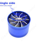 Two Point Five Inch Car Air Intake Turbonator Performance Turbine Charger Turbo Booster With Single Fan Aluminum Universal Kit