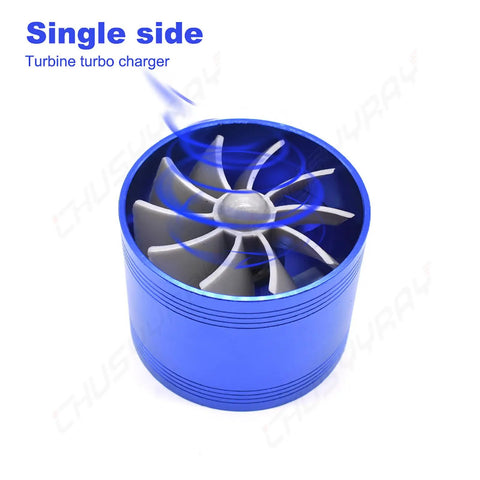 Two Point Five Inch Car Air Intake Turbonator Performance Turbine Charger Turbo Booster With Single Fan Aluminum Universal Kit