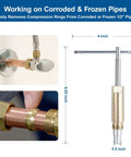 Compression Sleeve Puller And Ferrule Remover For 1/2 Inch Copper Pipe No Cutting Required handles corroded pipe rings