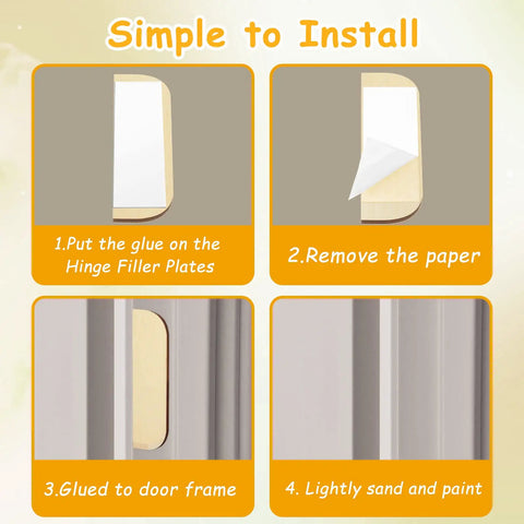 Step-by-step guide for using 8 Pack Wooden Hinge Repair Plates With Double Sided Tape For Cabinet Doors And Kitchen Cabinets