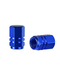 Blue Aluminum Hexagon Tire Valve Caps Set 8 Pack Universal Dustproof Wheel Valve Covers For Cars Trucks Motorcycles SUVs And Bikes Durable Aluminum